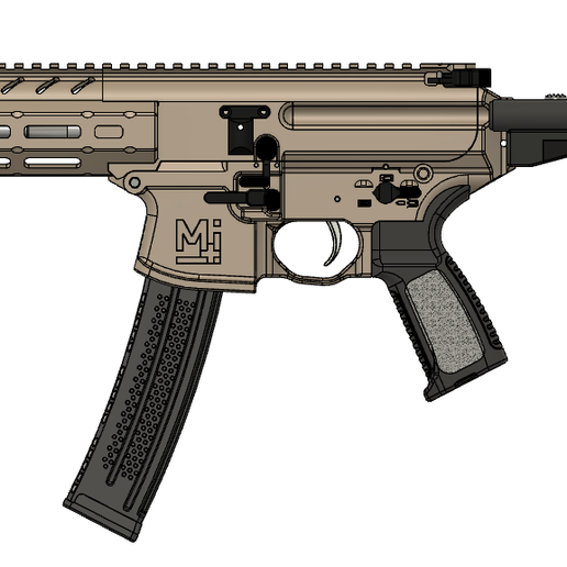 Скачать файл STL Airsoft SMG body kit (MPX inspired) MIASMG1 • Модель